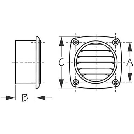 Seadog 337415 Hose Thru Vent, 4" White