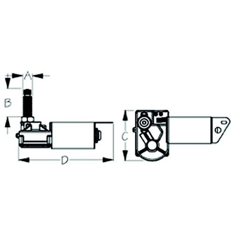 SeaDog Stamped Powder Coated Steel & 304 Stainless 12V MRV Wiper Motor - Black Finish