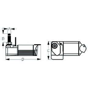 SeaDog Powder Coated Aluminum & Stainless Waterproof Heavy Duty 12V Wiper Motor - Black Finish