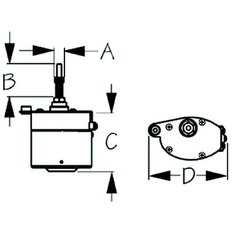 SeaDog Stamped Powder Coated Steel &amp; Stainless Standard 12V Wiper Motor - 2-1/2" Shaft - Black Finish