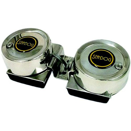 SeaDog 431125 Max Blast Twin Mini 6 Amp 12V Compact Horn - Stamped 304 Stainless Cover