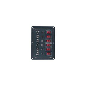 SeaDog 422800 Aluminum 6 Circuit Breaker Panel - 6-1/2" x 4-1/2" - Stamped Anodized Aluminum