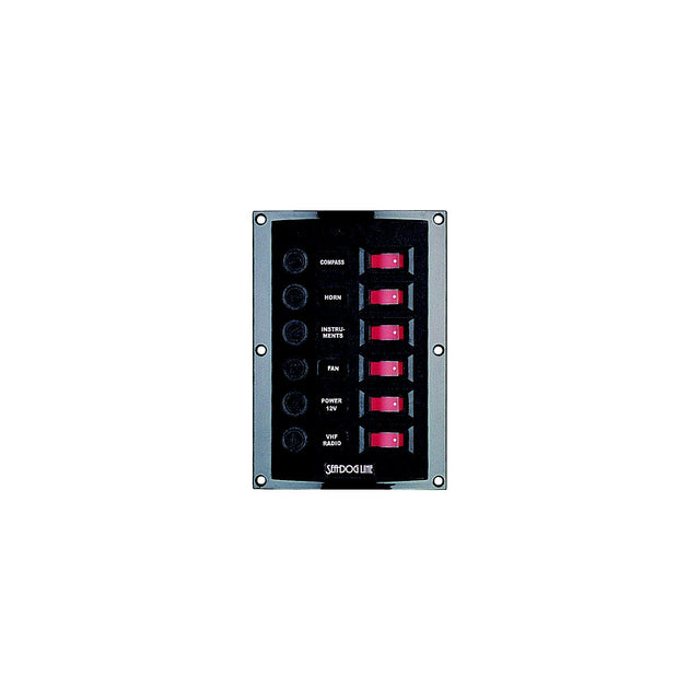 Sea-Dog 4241101 6-Gang Vertical Rocker Switch Fuse Panel