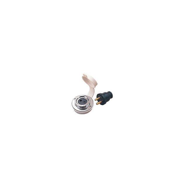 SeaDog 4261421 Chrome Brass Polarized Cable Outlet &amp; Plug