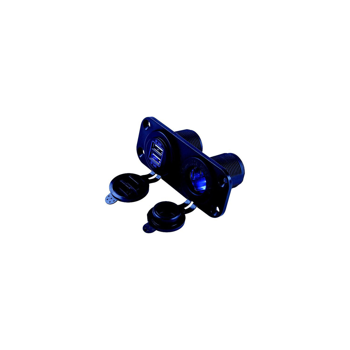 SeaDog 426505 Double USB 12V to 24V Input & Power Socket Panel - Includes Screws & Connectors