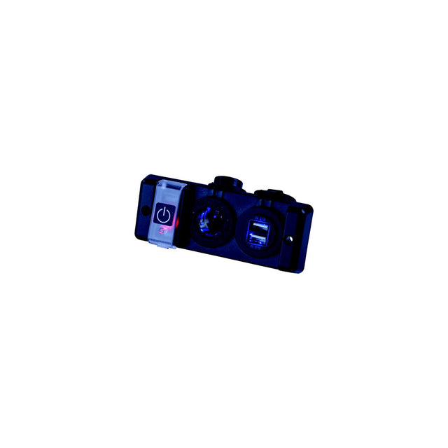 Seadog 426506-1 Double Usb &amp; Power Socket Panel w/Breaker Switch