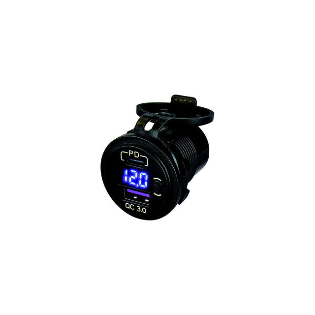 Seadog XXX USB 3.0 &amp; USB-C Power Socket w/Volt Meter