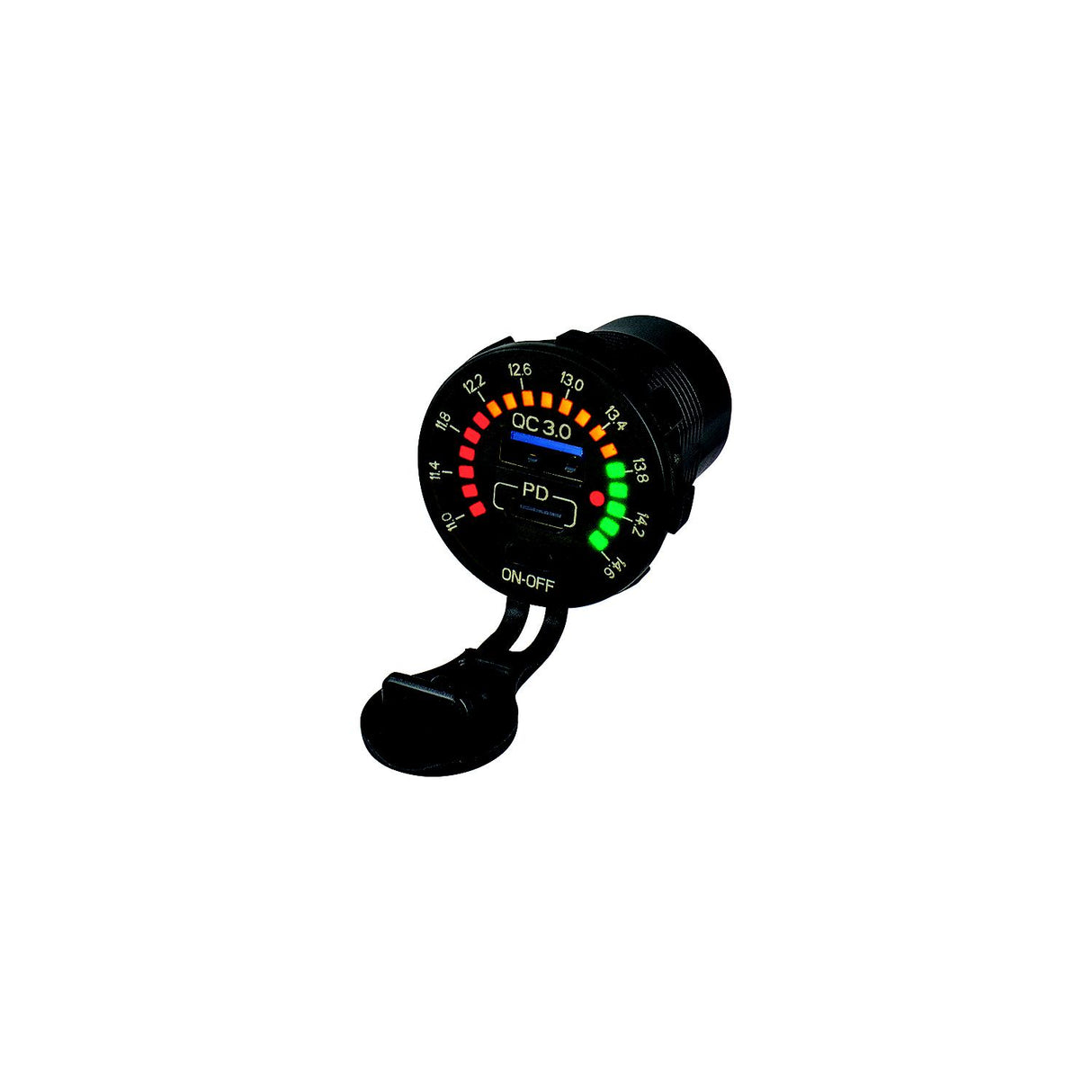 Seadog 4265191 Rainbow Volt Meter w/USB 3.0 &amp; USB-C Power Socket