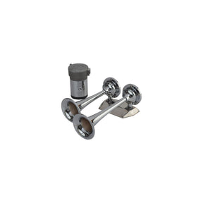 SeaDog 432620 Maxblast 20 Amp 125 DB 12V 11 PSI Dual 9-5/8″ Trumpet Air Horn - Chrome Plated Brass