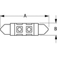 SeaDog 442444 Nickel Plated Brass 12 LED White Lights 12.8V 1 Watt All Around Festoon