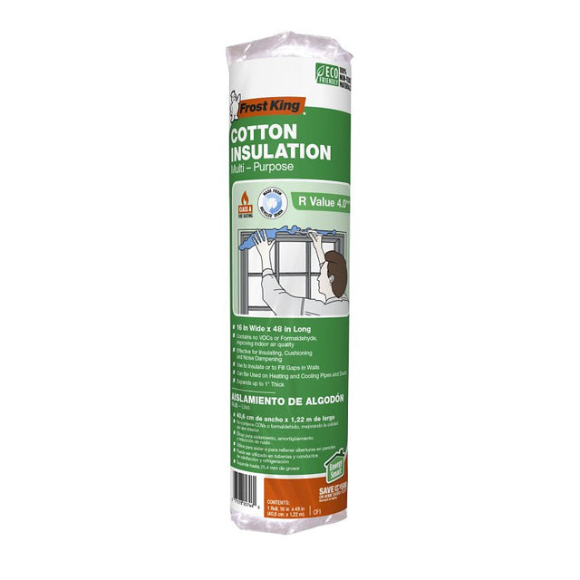 Frost King CF1 Insulation, 48 in L, 16 in W, 1 in Thick, Denim