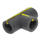 Frost King 5TEE58H Tee Pipe Insulation, 1/2 in Dia, Polyethylene Foam, 1/4, 1/2 in Pipe