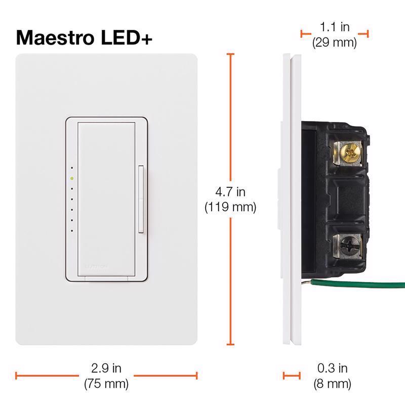 Lutron Maestro Light Almond 150 W 3-Way Dimmer Switch 1 pk