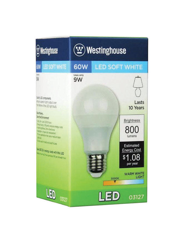 Westinghouse Omni Directional A19 G13 (Medium Bi-Pin) LED Bulb Warm White 60 Watt Equivalence 1 pk, Pack of 6