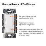 Lutron Maestro White 150 W Motion Sensor Dimmer Switch 1 pk