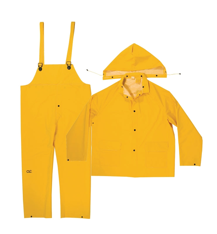 CLC R101X Rain Suit, XL, PVC, Yellow, Detachable Collar