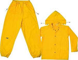 CLC R102M Rain Suit, M, 170T Polyester, Yellow, Detachable Collar