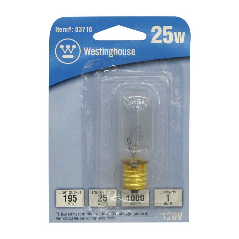 Westinghouse 25 W T8 Tubular Incandescent Bulb E17 (Intermediate) Warm White 1 pk, Pack of 6