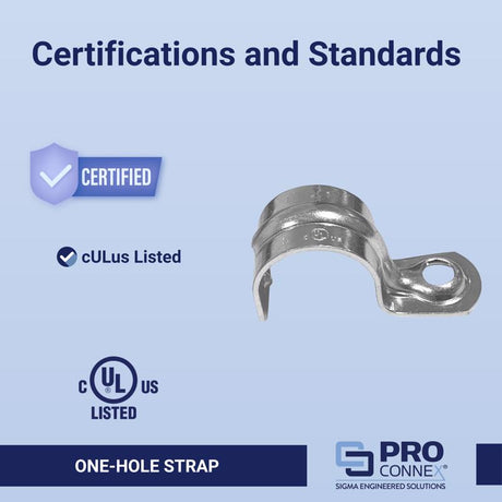 Sigma Engineered Solutions ProConnex 3/4 in. D Zinc-Plated Steel 1 Hole Strap 25 pk