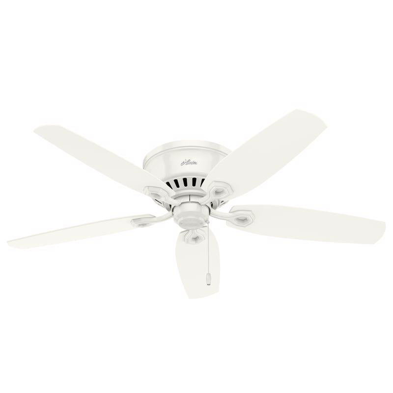 Hunter 53326 Ceiling Fan, 5-Blade, Light Oak/Snow White Blade, 52 in Sweep, 3-Speed, With Lights: Yes
