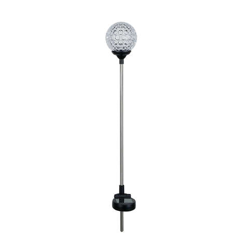 Alpine Black/Silver Acrylic 33 in. H Mystic Ball Solar Garden Stake, Pack of 16