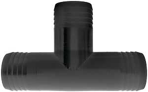 Green Leaf T14P Hose Adapter Tee, 1/4 in, Hose Barb, Polypropylene, Black, Pack of 5