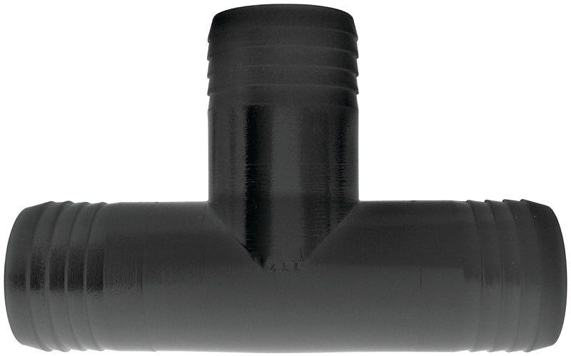 Green Leaf T38P Hose Adapter Tee, 3/8 in, Hose Barb, Polypropylene, Black, Pack of 5