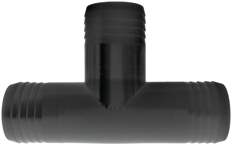 Green Leaf T12P Hose Adapter Tee, 1/2 in, Hose Barb, Polypropylene, Black, Pack of 5