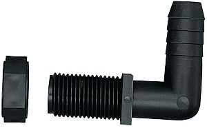 Green Leaf NTL 38 P 2PK Hose Elbow, 3/8 x 11/16 in, Barb x Male Union, Polypropylene