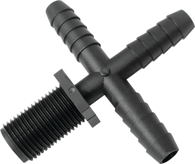 Green Leaf T 12 C P 1PK Hose to Pipe Cross, Nozzle, Polypropylene