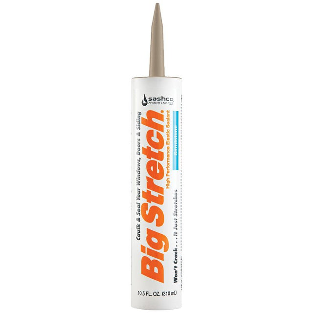 Big Stretch 10080 Elastomeric Sealant, Sandstone, 4 to 5 days Curing, 40 to 120 deg F, 10.5 oz, Pack of 12