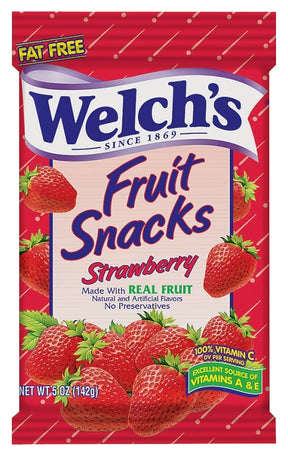 Welch's PIM05096 Fruit Snack, Strawberry, 5 oz, Pack of 12