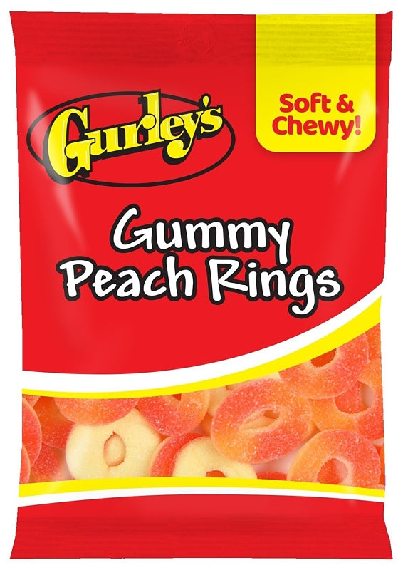 Gurley's 743784 Candy, Gummy, Gummy Peach Ring Flavor, 5 oz, Pack of 12