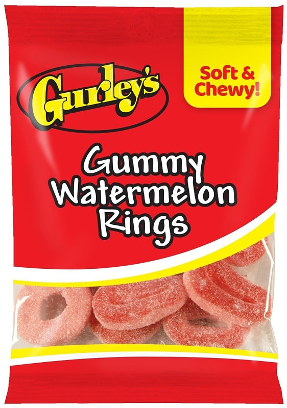 Gurley's 743787 Candy, Gummy, Gummy Watermelon Ring Flavor, 5 oz, Pack of 12