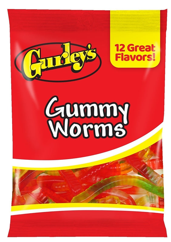 Gurley's 743788 Candy, Gummy, Gummy Worms Flavor, 5.75 oz, Pack of 12