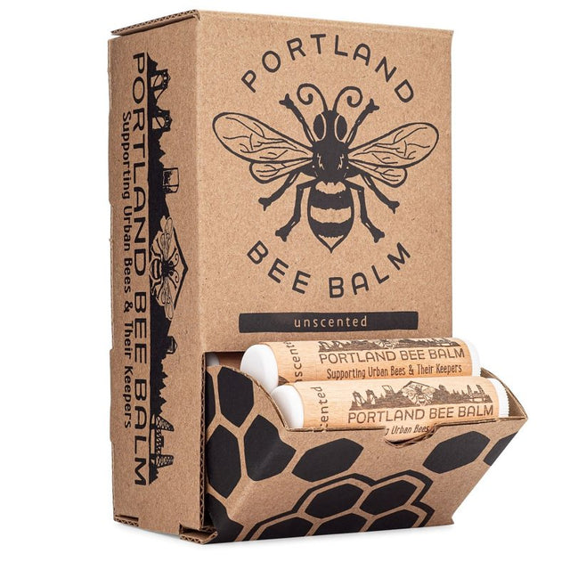 Portland Bee Balm 102 Lip Balm, Unscented, Pack of 24