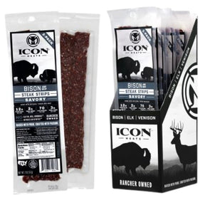 Icon Meats 74038 Jerky Steak, Strip, Savory, 2 oz Pack, Pack of 8