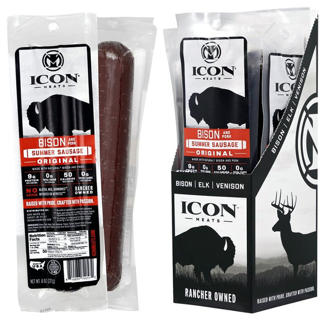 Icon Meats 74057 Summer Sausage, Original, 8 oz Pack, Pack of 4