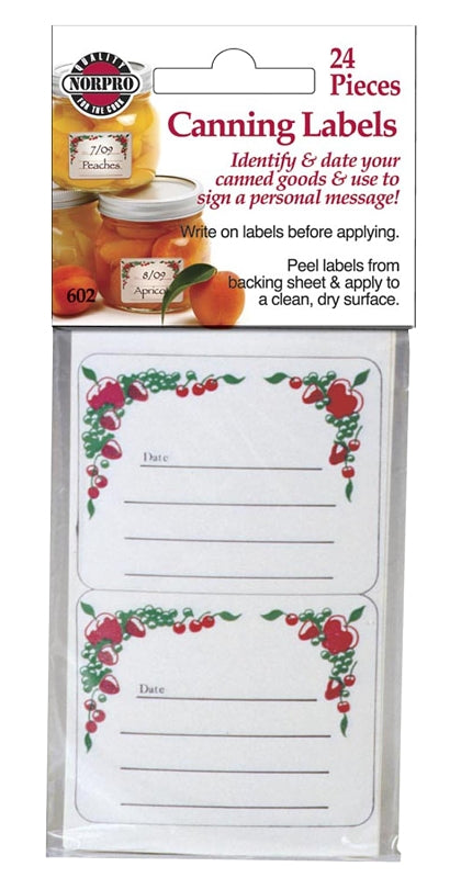 Norpro 602 Canning Label, 4-1/2 in L, 2-1/2 in W, Pack of 24