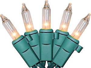 Sylvania V4000-49 Mini Light Set, Christmas, 120 V, 40.8 W, 100-Lamp, Incandescent, Clear, 1000 hr Average Life