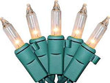 Sylvania V4000-49 Mini Light Set, Christmas, 120 V, 40.8 W, 100-Lamp, Incandescent, Clear, 1000 hr Average Life
