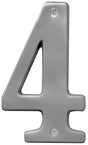 Hy-Ko BR-51SN, Prestige Series BR-51SN/4 House Number, Character: 4, 5 in H Character, Solid Brass, Pack of 3