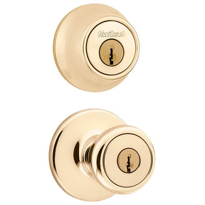 Kwikset 690T 3 6AL RCS STR KP Combination Lockset, Thumb Turn Lock, Knob Handle, Tylo Design, Polished Brass, 3 Grade