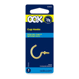 OOK 50351 Cup Hook, 7/8 in L, Brass, Pack of 12