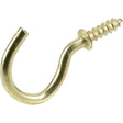 OOK 50351 Cup Hook, 7/8 in L, Brass, Pack of 12