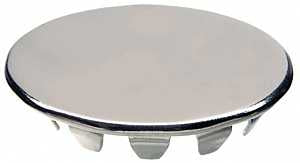 Danco 80246 Series Sink Hole Cover, 1.25 in OD x 0.12 in H Dimensions, Snap-In, Stainless Steel, Chrome Plated