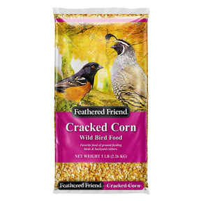 Feathered Friend 14366 Cracked Corn Wild Bird Food, 5 lb Bag, Attracts: Birds, Jay, Quail, Sparrow