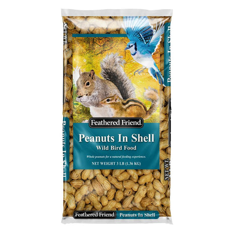 Feathered Friend 14369 Shelled Peanuts Wild Bird Food, 3 lb, Bag