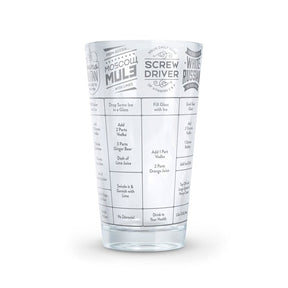 Fred & FRIENDS 5192622 Cocktail Recipe Glass, 16 oz Capacity, Glass, Pack of 4