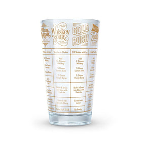 Fred & FRIENDS GOOD MEASURE 5192625 Whiskey Recipe Glass, 16 oz Capacity, Glass, Pack of 4